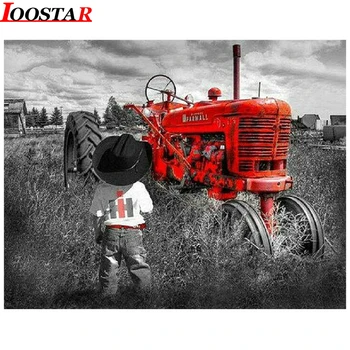 5d Dimanta Krāsošana Lauksaimniecības traktoru Priekšstatu Par Rhinestones diy Pilnu Kvadrātveida, apaļas Dimanta Urbšanas Izšuvumi zēns Krustdūrienā komplekti
