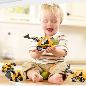 6 Stila/komplekts Mini Būvniecības Auto Rotaļlietas Zēniem Plastmasas Lējumiem Modelis Rotaļu Transportlīdzekļiem, Projektēšana Auto Ekskavatoru Ziemassvētku Dāvanu Bērniem