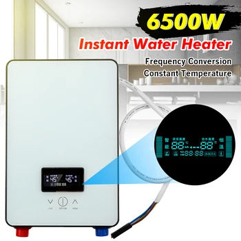 6500W Instant Ūdens Sildītājs 220V Vannas istaba Tankless Elektriskā Ūdens Sildītāja pašpārbaudes LCD Ciparu Displejs Balta Termostats