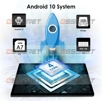 7 Collu 2 Din Android 10 2G 16.G Četrkodolu Universālo Auto Multimediju Atskaņotājs, GPS Navigācija, Auto Stereo Radio Auto Vadītājs Vienību Wifi