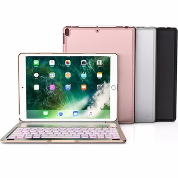 7 Krāsas, Backlit Alumīnija Sakausējuma Bezvadu Bluetooth Keyboard PC Case Cover for Apple iPad Gaisa 10.5 2019 iPad Pro 10.5 Coque Būtiska