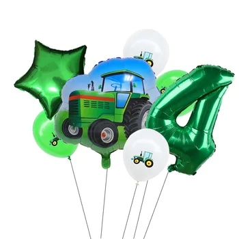 7Pcs Lauksaimniecības traktoru buldozeri 32 collu alumīnija folijas gaisa balons happy birthday party apdare baby dušas piederumi bērnu rotaļu bumba