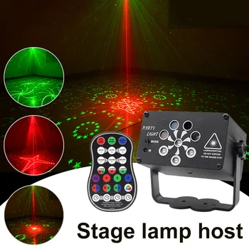 8-bedrīšu Mini Skatuves Gaismas USB Lādējamu Lāzera Projektoru Gaismas Portatīvo DJ KTV Disco Sky Projekcijas Lampas LED Apgaismojuma Lampas