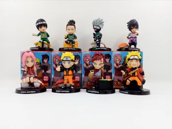 8pcs/set Naruto Shippuden Hatake Kakashi Uzumaki Naruto Sasori Q Ver 6-8cm Modelis Kolekcija Anime Rīcības Attēls Lelle Jauns