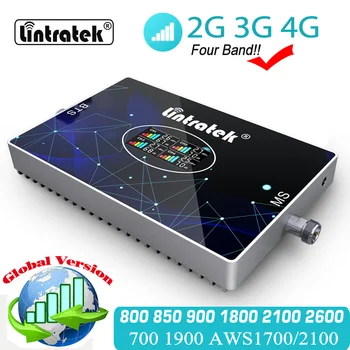AGC Signāla Pastiprinātājs 4 Band 2G 3G 4G GSM 900 B3 1800 WCDMA 2100 LTE CDMA 850 B20 800mhz 2600 Mobilo sakaru Retranslācijas AWS 1700 Pastiprinātājs