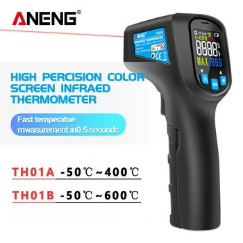 ANENG TH01B Digitālais infrasarkanais Termometrs IS lāzera Sensors Ieroci Nekāda Kontakta Thermometre -50~600C Metru Pyrometer Temperatūra Testeris