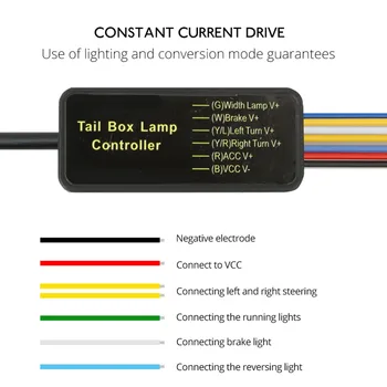 ATcomm 150CM Auto Aizmugurē Atpakaļgaitas Lukturis, Bremžu Indikators RGB LED Sloksnes Gaismas, Pagrieziena Signāla Plūsmas LED Bagāžnieka Strip Gaismas Tailgate Bagāžas