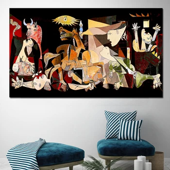 Abstraktā Audekls Gleznas Pikaso Slaveno Reprodukciju Druka uz Audekla Sienas Plakāti Dzīvojamā Istaba Guļamistaba Sienas Mākslas Dekori