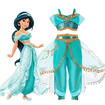 Aladin latīņu Sniegumu Bērnu Fotogrāfijas Meitene Jasmīns Princese Skatuves Sniegumu Apģērbu Kostīms Bērnam Halloween Puse