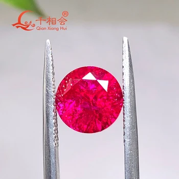 Apaļas formas diamond cut Mākslīgais rubīns 5# ieskaitot nelielas plaisas un ieslēgumi korundu zaudēt gem akmens