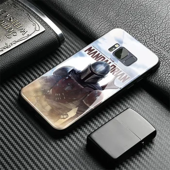 Ar Mandalorian tv šovs mīksta silikona stikla telefonu gadījumā vāks apvalks priekš Samsung Galaxy S8 S9 S10e S10 S20 ultra Piezīme 8 9 10 Plus