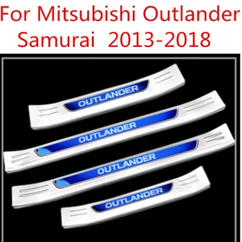 Augstas kvalitātes Nerūsējošā Tērauda Ārējās Durvis Palodzes Iekšējās Pretnodiluma Plāksnes Auto Piederumi Mitsubishi Outlander Samurai 2013-2019