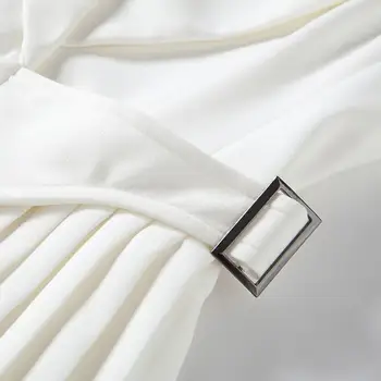 Augstas kvalitātes modes Kroku ruffles Tērps, kleita, vestes sieviešu 2020. gada vasarā jaunu un seksīgu veste bez piedurknēm kleita puse vestidos L712