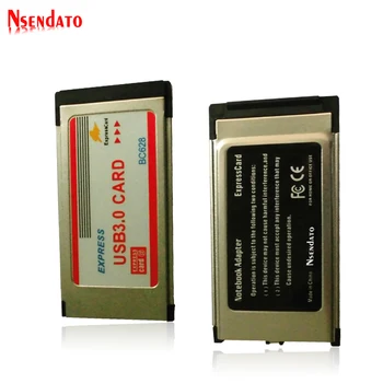 BC628 Express Card ExpressCard 34 54mm 2 Porti Paslēpta USB 3.0 Adapteris Converter USB3.0 paplašināšanas Karti