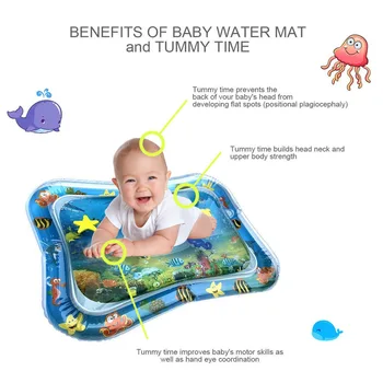 Baby Kids Ūdens Play Mat Piepūšamās Sabiezēt Pvc Zīdaiņiem Vēders Laiks Playmat Toddler Jautru Aktivitāti, Rotaļu Centrs Ūdens Paklājiņš Mazuļiem
