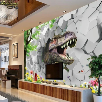 Beibehang Šausmu dinozauru Ainavu tapešu papel de parede 3D Foto Sienas Guļamistabā Viesnīcas Restorānā tapetes sienām 3 d