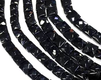 Bezmaksas Piegāde Dabas Black Onyx Laukumā Zaudēt Biezumu Dziedinošo Enerģiju Dārgakmens Jasper DIY Rotaslietu izgatavošana Aproce & Kaklarota 10x10mm