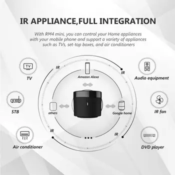 Broadlink RM4 Mini Universal IS Audio un Video Attālās Vadības, Smart Mājas Wi-Fi Remote Hub Saderīgs ar Alexa, Google, Home, IFTT