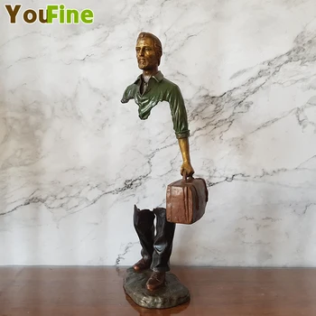 Bruno Catalano Bronzas Ceļotājs Skulptūru Slaveno Bronzas Statuja Indoor Desktop Rotājumu Amatu Mājas Birojs Dekorēšanas Piederumi