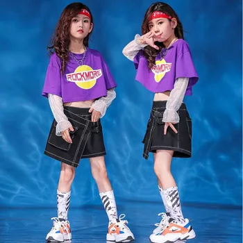 Bērnu Balles Hip Hop Apģērbu, Violeta Jaka Topi Mētelis, īsās bikses-Šorti Meitenēm Džeza Deju Tērpu Apģērbs, Apģērbu Street Wear
