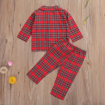 Bērnu Pidžamas Komplekti Ir 2021. Toddler Meitene Drēbes ar garām Piedurknēm Savukārt Apkakle ar Pogas Augšējā Elastīgs Viduklis, Garas Bikses Rudens