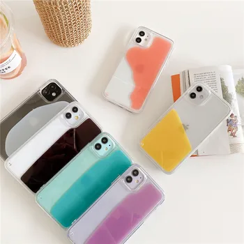 Candy Krāsu Šķidro plūstošās smiltis Tālrunis Lietā Par iPhone 12 11 Pro XS Max XR X 12 Mini 6S 6 7 8 Plus SE 
