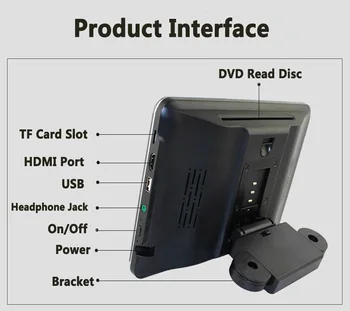 Cemicen 10.2 Collu Android 6.0 Auto Pagalvi DVD Monitors HD 1080P Video Tounch Ekrāns wi-fi/HDMI/USB/SD/Bluetooth/FM Raidītājs