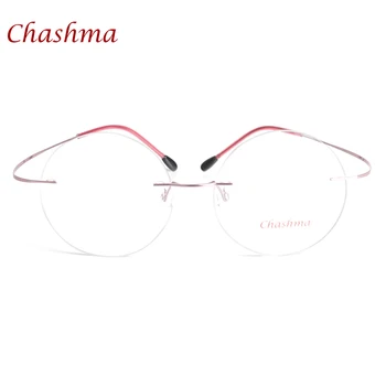 Chashma Jaunu Zīmolu Titāna bez apmales Brilles Rāmji Ultra Light Tuvredzība Kārta Vintage Brilles Optiskās Rāmis Vīriešu un Sieviešu