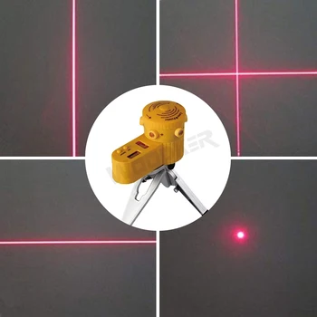 Daudzfunkciju Krusta Līnijas LED Sarkans Lāzera Līmeņa Iekārtas, Mērīšanas Rīks, Ar Statīvu