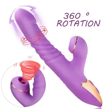 Dildo Seksa Rotaļlieta, paredzēta Sievietēm ar 7 Thrusting & Rotējošas Darbības, par G Spot Klitora , Nepieredzējis Klitora Reāli Vibrējošo Dildo