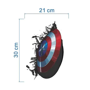 Disney Captain America vairogs sadala uz sienas un ienāk 3D dekoratīvās uzlīmes