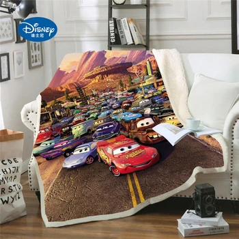 Disney Cartoon Vilnas Mest Segu Zibens McQueen Mīksto Ceļa Segu vienkrāsainu gultas Pārklājs Plīša Segumu Gulta Dīvāns Dāvanu