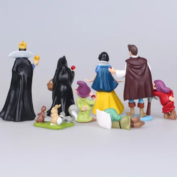 Disney Jaunu 8pcs/set Septiņi Rūķīši Un Princess Snow White PVC Rīcības Attēls Lelle Kūka Rotaļlieta, Ainavu Dekors Dzimšanas dienas Dāvanas