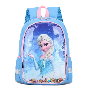 Disney princess mugursoma meitenes Saldēti Elsa skolas soma bērniem, ceļojumu mugursoma sequin