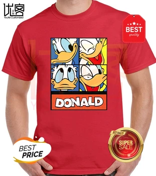 Donald Duck, T-krekli 2020. gadam Jauniem Vīriešiem Karikatūra Anime T Krekls O Apkakli, Īsām Piedurknēm Topi Kokvilnas T-krekls Zēns Meitene Smieklīgi Tshirt