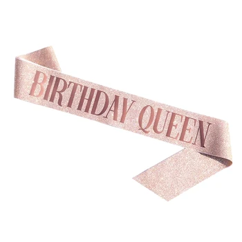 Dzimšanas diena Queen Jostas un Rhinestone Kronis-Rose Gold Dzimšanas dienas Dāvanu Spīdīgu Dzimšanas dienas Jostu, Dzimšanas dienas svinības Dāvanu