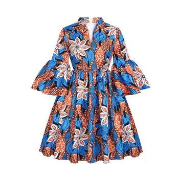Dāmas Apģērbu Āfrikas 2021 Jaunu Long Sleeve Mini kleita Dashiki Ankara Āfrikas Drukāt Kleitas Sievietēm Plus Vestidos