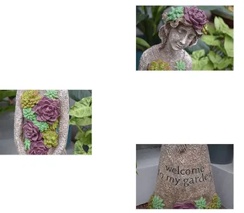 Dārza Dekori Pagalmā Skaista Meitene Valkā Sulīgs Svārki Garden Park Āra Ainavu Skulptūru Magnija Oksīds Skulptūra