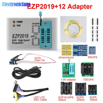 EZP2019 ātrgaitas USB SPI Programmētājs EZP 2019 Atbalsts 24 25 26 93 EEPROM 25 Flash BIOS Čipu ar 2/5/8/12 Adapteris Paplašināt Valdes