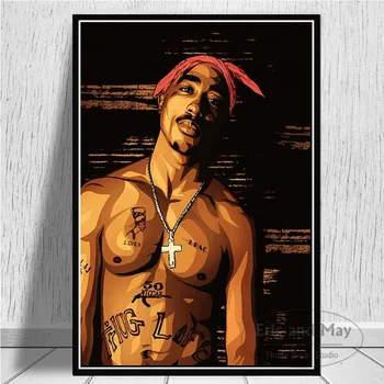 Eļļa, Audekls glezno 2pac Tupac Bēdīgi Freddie Mercury Reperis Zvaigznes Plakātu Izdrukas Sienas, Mākslas Attēlus, viesistaba, Mājas Dekoru