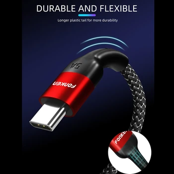 FONKEN 5A Kabeli Supercharge 40W USB C Stieples Ātri Lādētāja Tips-C 1M Samsung, Huawei Xiaomi Ātrās Uzlādes Kabeļi