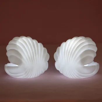 Feimefeiyou Keramikas Shell Pearl Nakts Gaisma Streamer Mermaid Pasaku Shell Nakts Lampas Gultas Mājas Dekorēšana Ziemassvētku Dāvanu