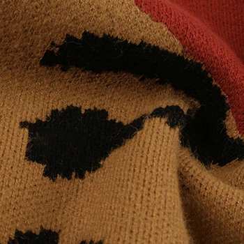 Foridol trikotāžas džemperis džemperis sieviešu vintage leopards drukāt džemperis džemperis rudens ziemas topi gadījuma mājīgs džemperis 2020