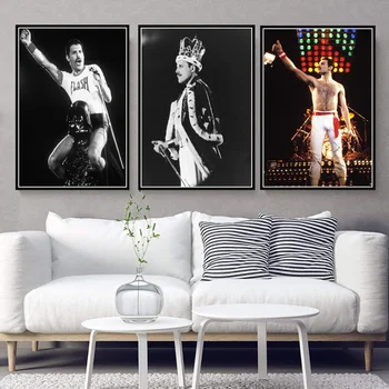 Freddie Mercury Rock Mūziķis Bohemian Rhapsody Plakātu Un Izdrukas Audekls Krāsošana Sienas Art Attēlu Vintage Dekoratīvās Mājas Dekoru