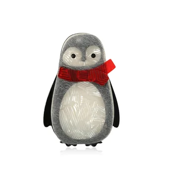 Funmor Gudrs Pingvīns, Akrila Broša Mākslīgās Ādas Ņieburs Sievietēm, Bērniem Iet Ārā Ceļojumu Apdare, Aksesuāri, Rotas