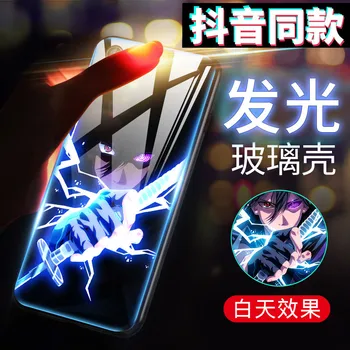Gaismas Tālruņa Lietā Par iphone 12 mini 11 PRO MAX xs max Rūdīts Stikls LED Segums iphone XR 8 Komiksu Naruto Kvēlojošs Coque
