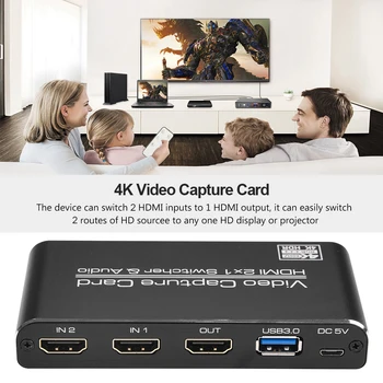 HDMI USB3.0 Video Uztveršanas Kartes 4K 60Hz Spēļu Tiešraides Ieraksti Lodziņā Spēļu Tiešraides Raidījums