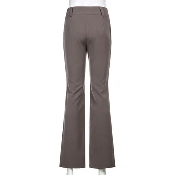 HEYounGIRL Elegants Vintage Uzvalku Bikses Sieviešu Ikdienas Zemu Starām. Garas Bikses, Dāmām Kabatas Izdilis Treniņbikses Y2K 90s Streetwear