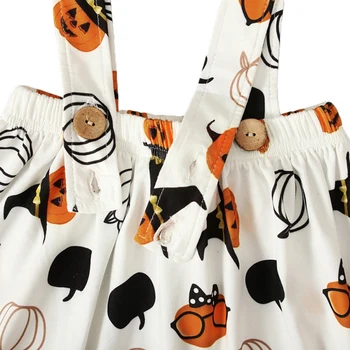 Halloween Meitenes ar garām Piedurknēm Pleds Top + Ķirbju Siksna Svārki Bērnu apģērbi Jaunu Ierašanās