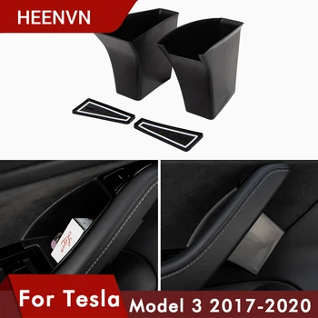 Heenvn Automašīnas Durvis Uzglabāšanas Muca Tesla Model 3 Durvju Rokturi Trauka Turētājs, Renes Lodziņā Model3 Piederumi 2020. Gadam Modeli, Trīs